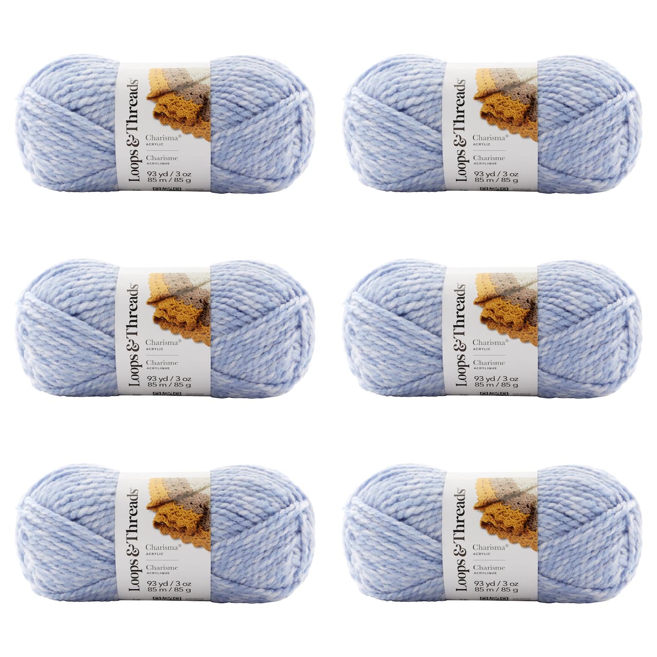 6 Pack: Charisma™ Heather Yarn by Loops & Threads®